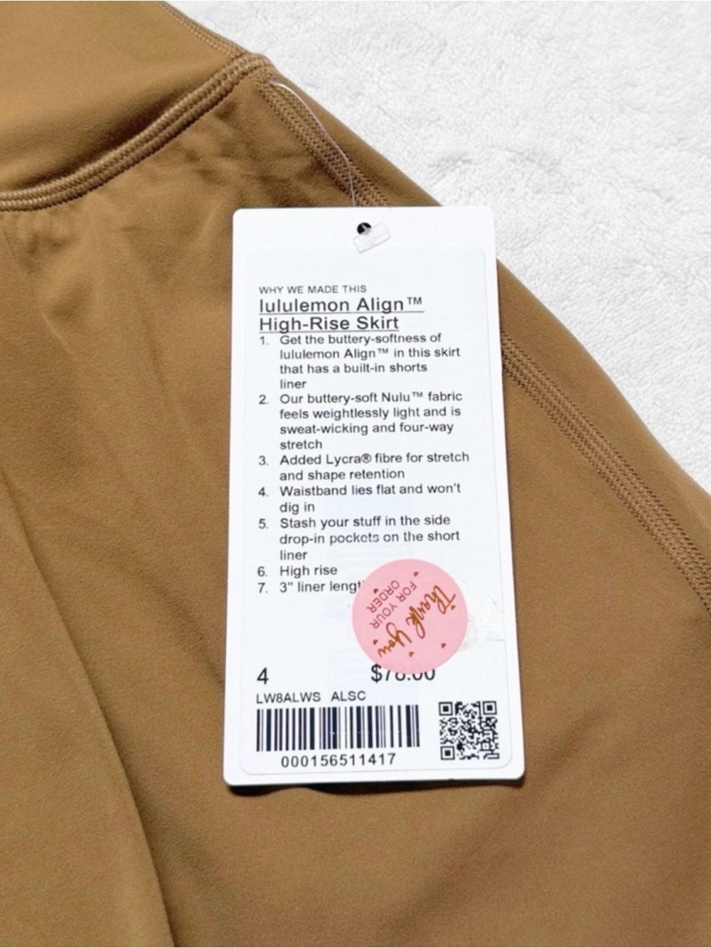 NWT Lululemon SET - Align Tank + Align Skirt – Allspice – Size 4 (SOLD OUT) - Picture 11 of 15